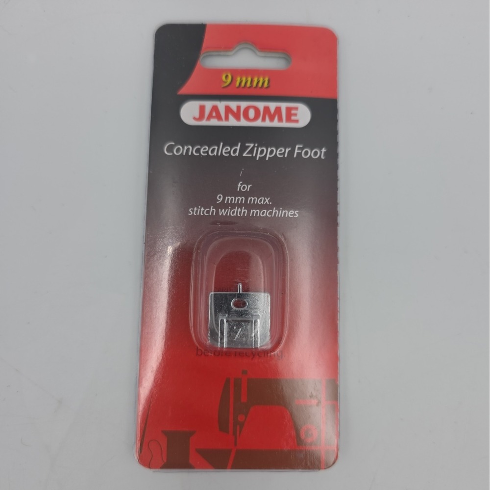 Concealed Zipper Foot # 202144009 Fits Janome Sewing Machines 9mm Models New
